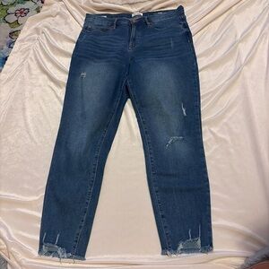 Nicole Miller Soho ankle skinny Blue Distressed cropped Women Jeans